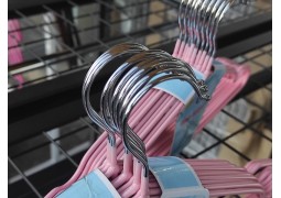 Плечики силиконовые (дл.40см. шир.3,5мм) розовый цвет